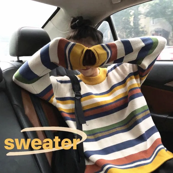 [@_nikiica_] “COLORFUL STRIPE” SWEATER W010611REVIEW