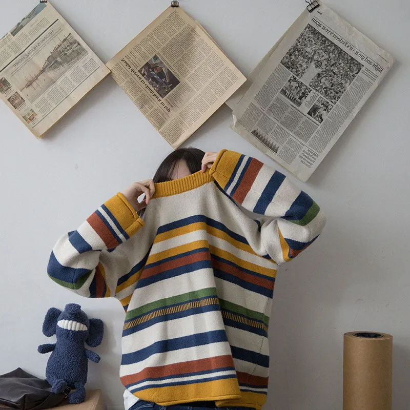 [@_nikiica_] “COLORFUL STRIPE” SWEATER W010611REVIEW