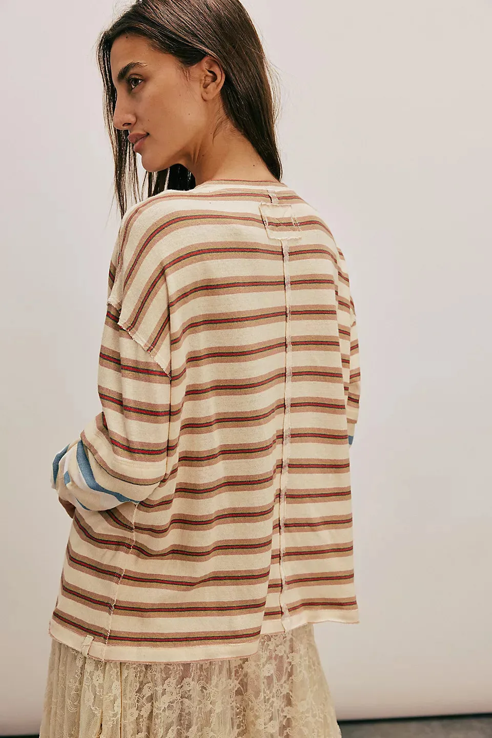 NINA STRIPE LONG SLEEVE TEE - NEUTRAL COMBO