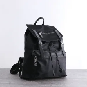 Nylon Backpack Black Womens Travel Backpack Bag Nylon Black School Rucksack for Ladies