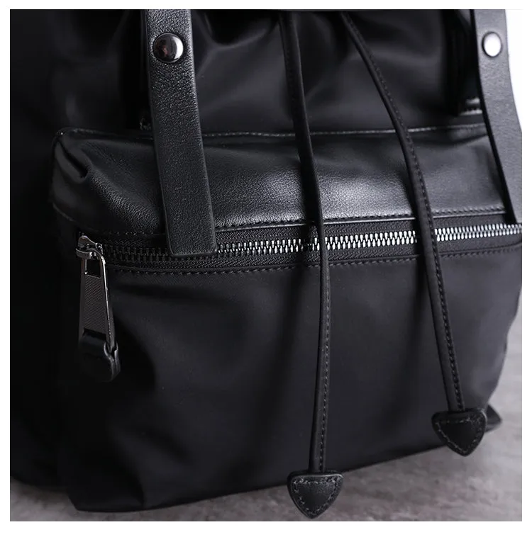 Nylon Backpack Black Womens Travel Backpack Bag Nylon Black School Rucksack for Ladies