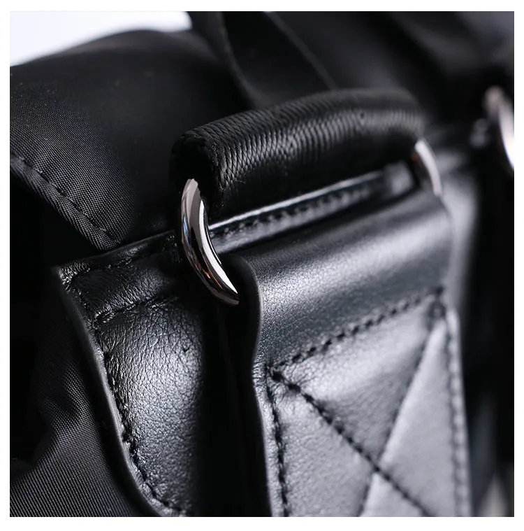 Nylon Backpack Black Womens Travel Backpack Bag Nylon Black School Rucksack for Ladies