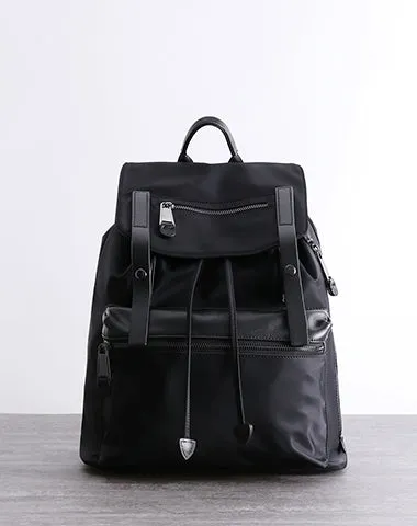 Nylon Backpack Black Womens Travel Backpack Bag Nylon Black School Rucksack for Ladies