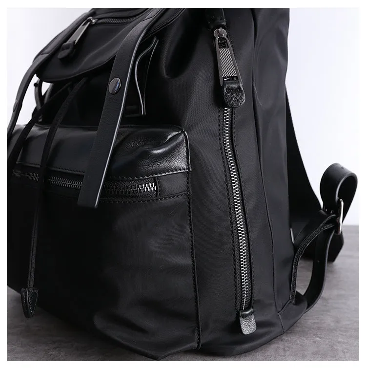 Nylon Backpack Black Womens Travel Backpack Bag Nylon Black School Rucksack for Ladies