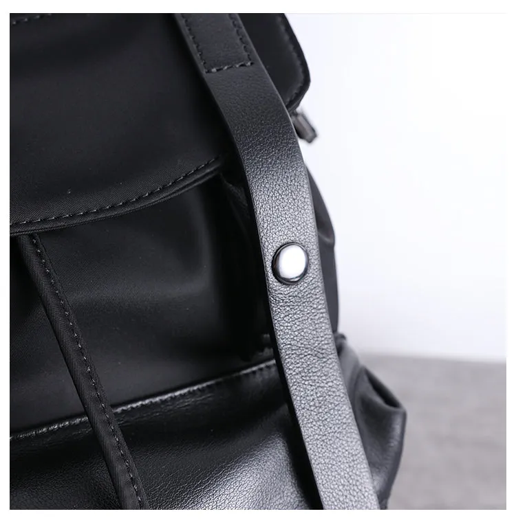 Nylon Backpack Black Womens Travel Backpack Bag Nylon Black School Rucksack for Ladies