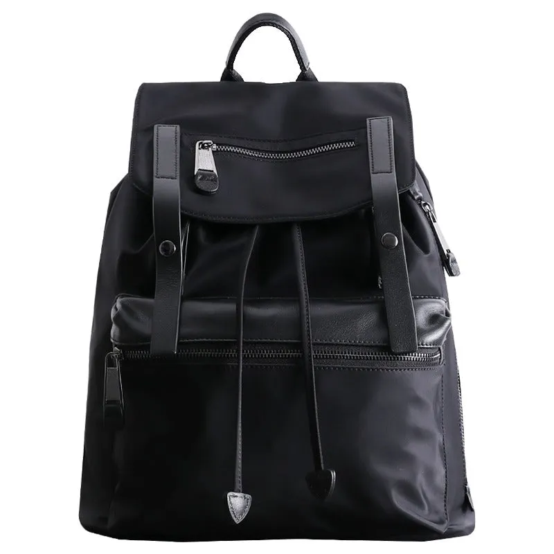 Nylon Backpack Black Womens Travel Backpack Bag Nylon Black School Rucksack for Ladies