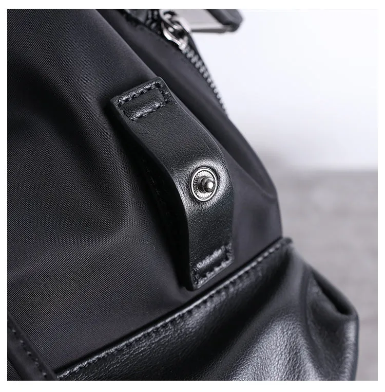 Nylon Backpack Black Womens Travel Backpack Bag Nylon Black School Rucksack for Ladies