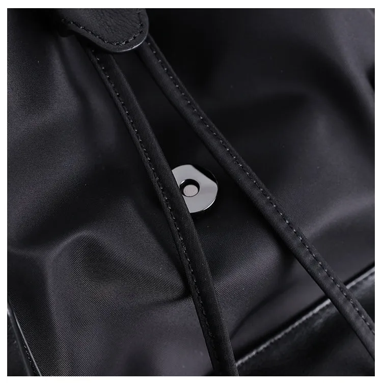 Nylon Backpack Black Womens Travel Backpack Bag Nylon Black School Rucksack for Ladies