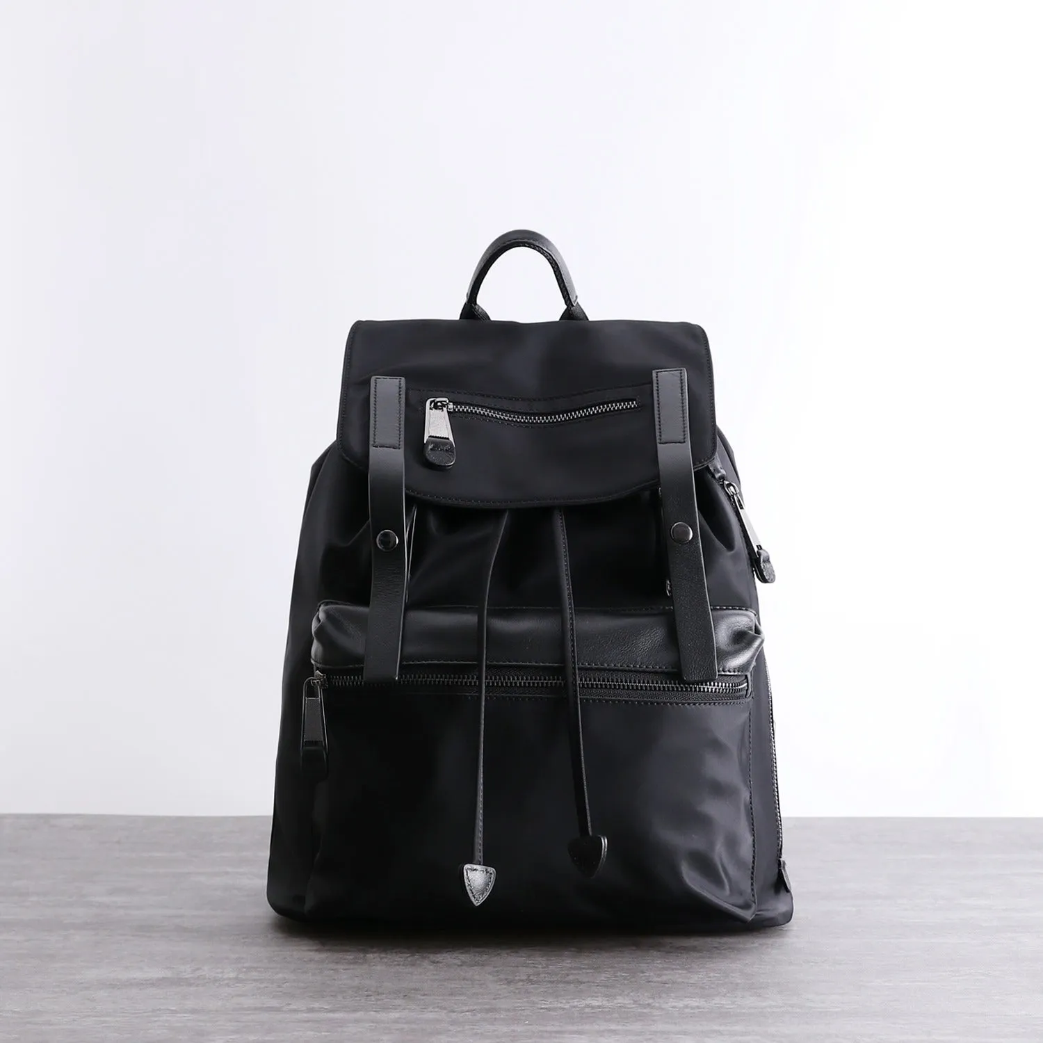 Nylon Backpack Black Womens Travel Backpack Bag Nylon Black School Rucksack for Ladies