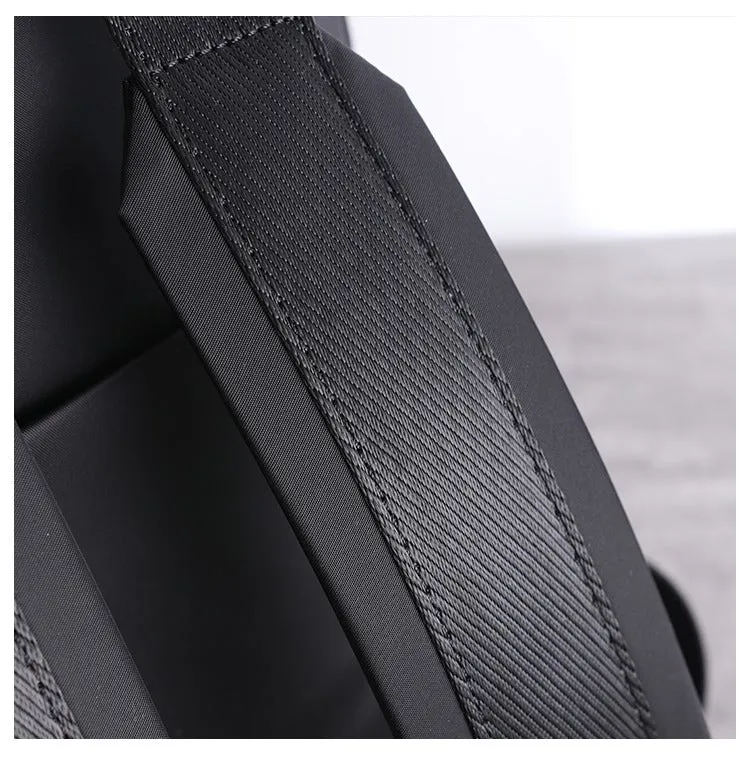 Nylon Backpack Womens 15 inches School Backpack Bag Black Nylon Leather Travel Rucksack for Ladies