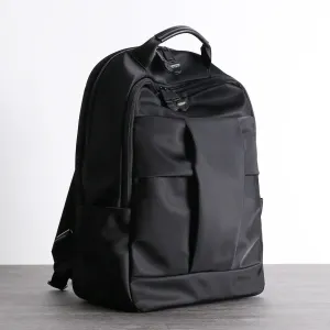 Nylon Backpack Womens 15 inches School Backpack Bag Black Nylon Leather Travel Rucksack for Ladies