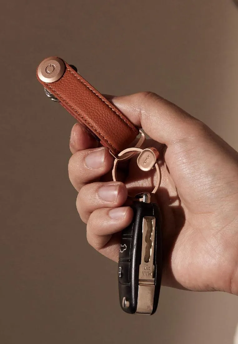Orbitkey Pebbled Leather Key Organiser Amber