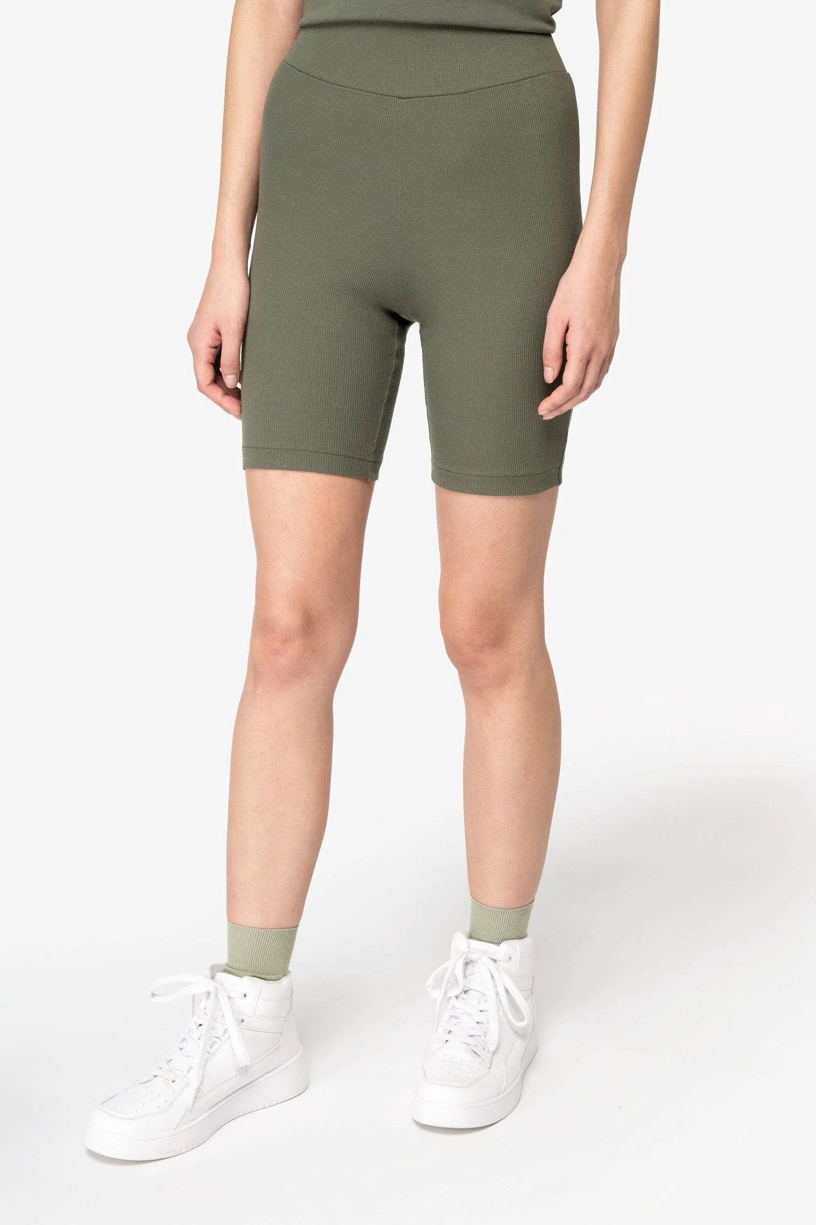 Organic Cotton Ribbed Shorts: Womens