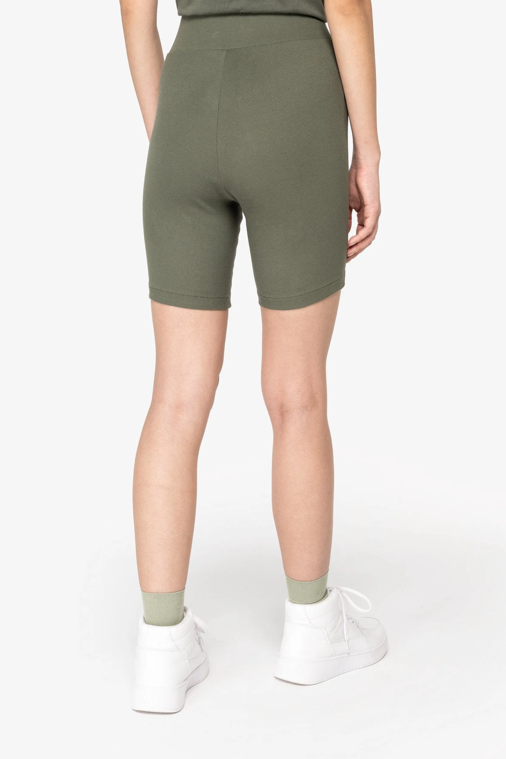 Organic Cotton Ribbed Shorts: Womens