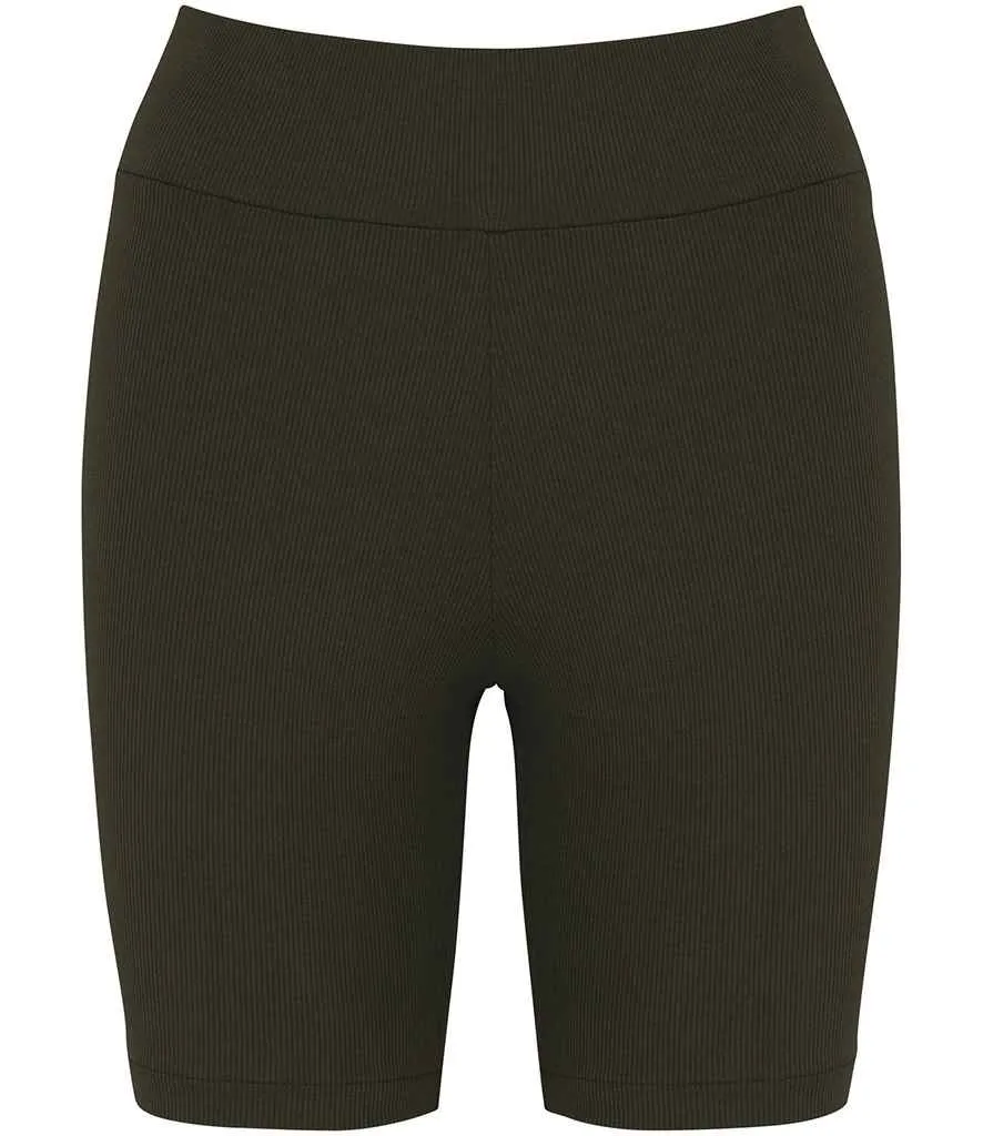 Organic Cotton Ribbed Shorts: Womens