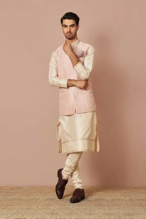 PASTE PINK ADAM THREADWORK EMBROIDERED BANDI SET