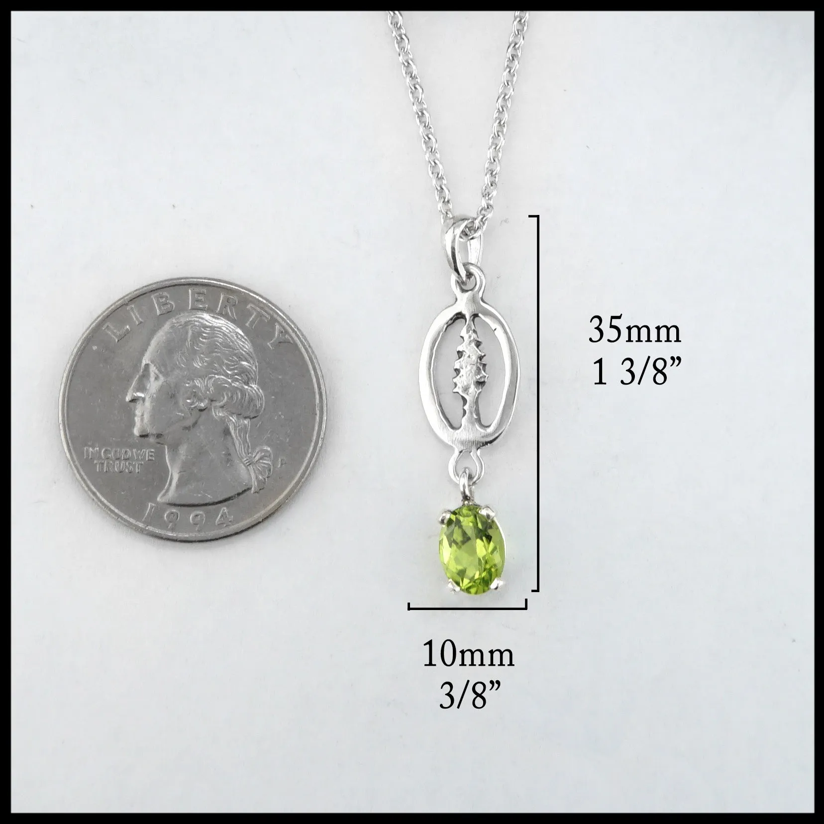 Pine Tree Pendant with Peridot