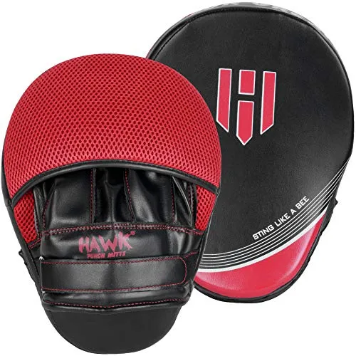 Punching Mitts Kickboxing Muay Thai MMA Boxing Mitts Training Focus Punch Mitts Bags Hand Target Pads for Kids, Men & Women (Pair) (Red)