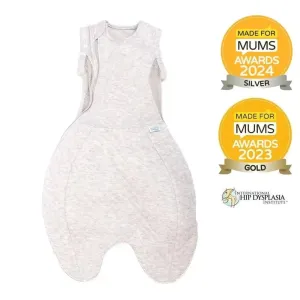Purflo Swaddle To Sleep Bag 2.5 TOG 0-4 Month Lightweight - Minimal Grey (2 Pack)