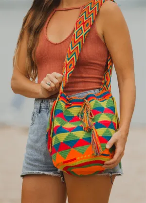 Rainbow Multi-colored Crossbody Boho Bag