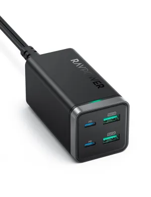 RAVPower - PD Pioneer 65W 4-Port Wall Charger