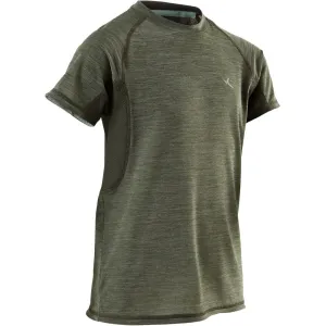 S900 Boys' Breathable Short-Sleeved Gym T-Shirt - Khaki