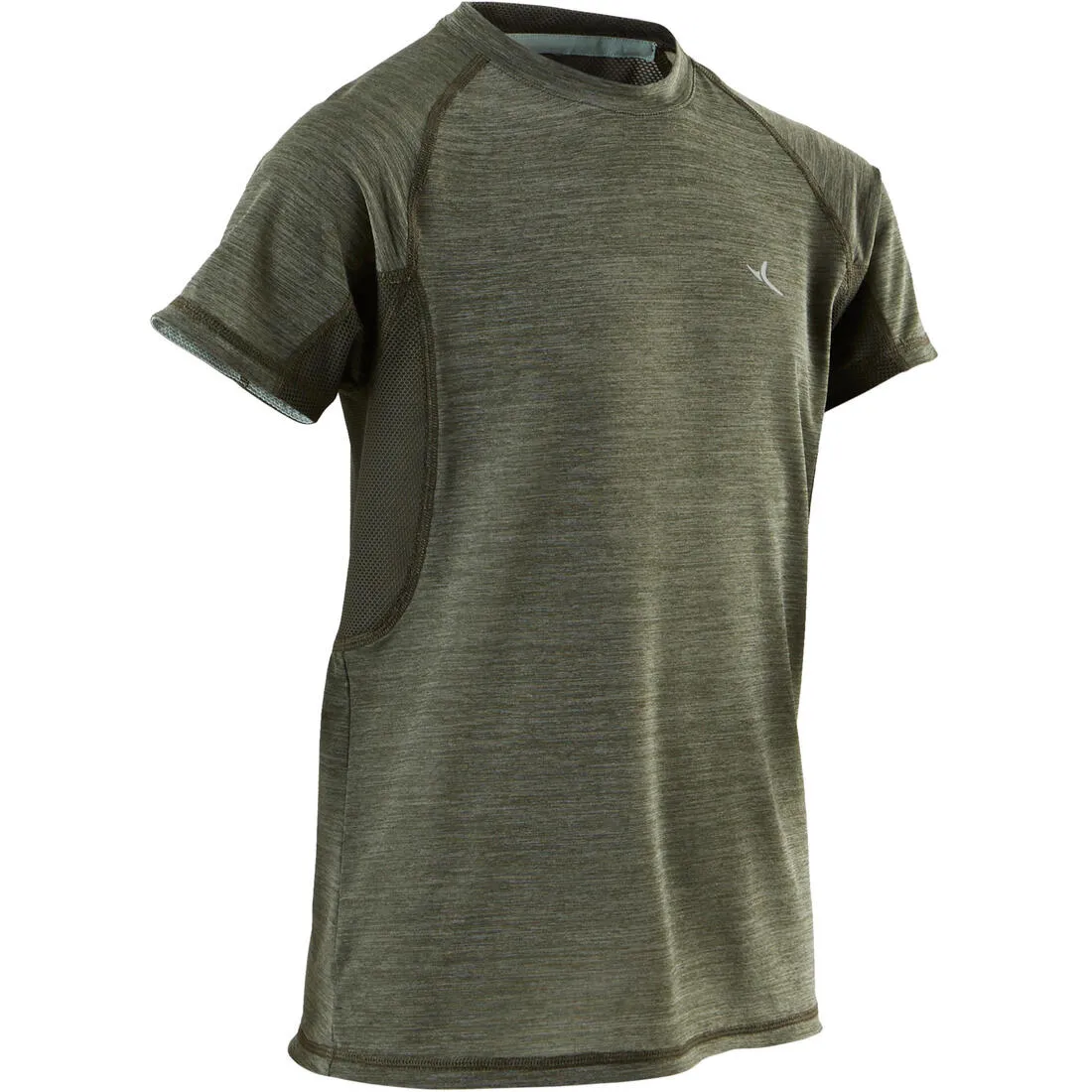 S900 Boys' Breathable Short-Sleeved Gym T-Shirt - Khaki