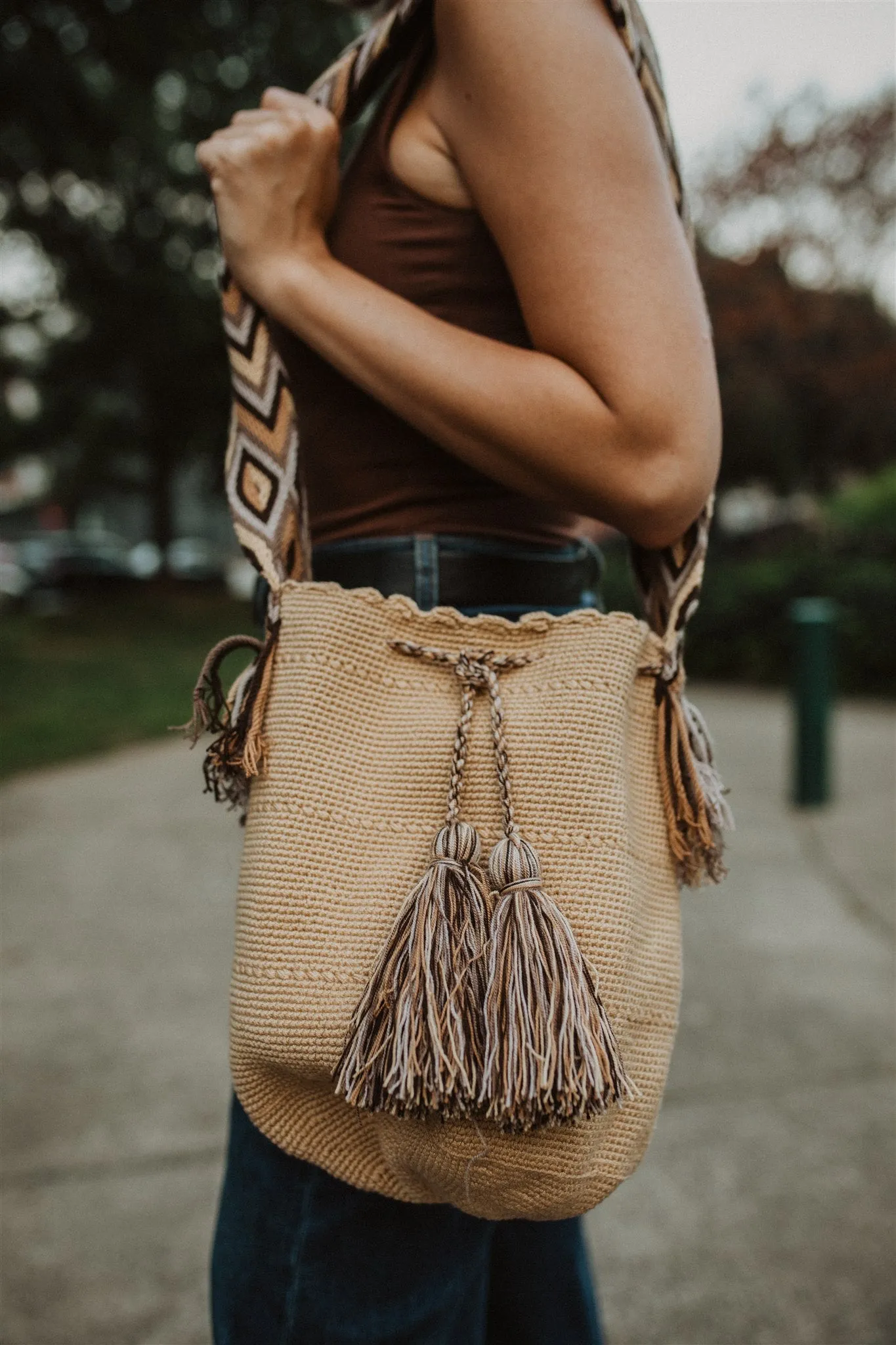 Sandy Tan Boho Shoulder Bag