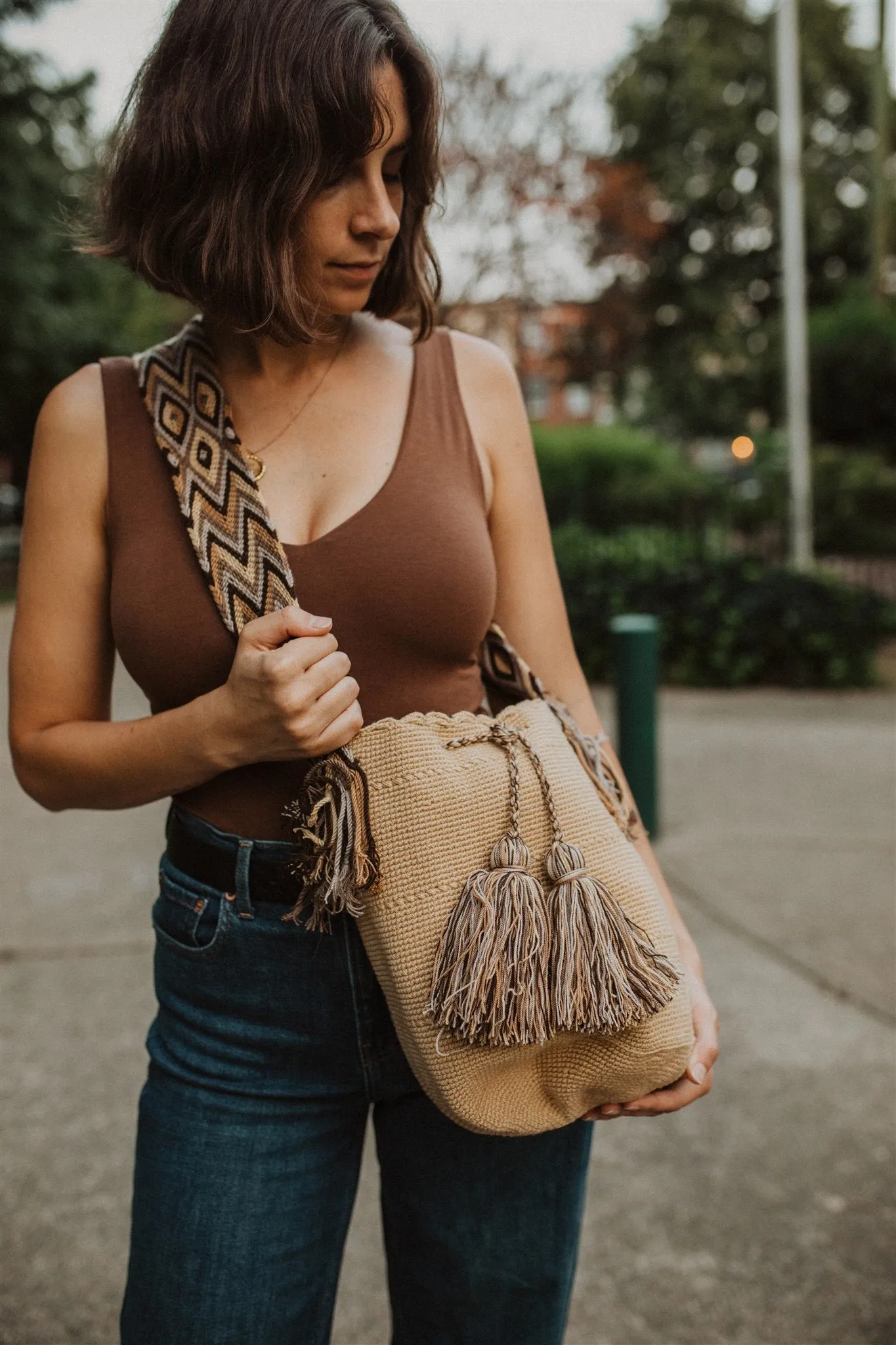 Sandy Tan Boho Shoulder Bag