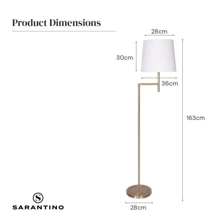 SARANTINO METAL FLOOR LAMP - ANTIQUE BRASS