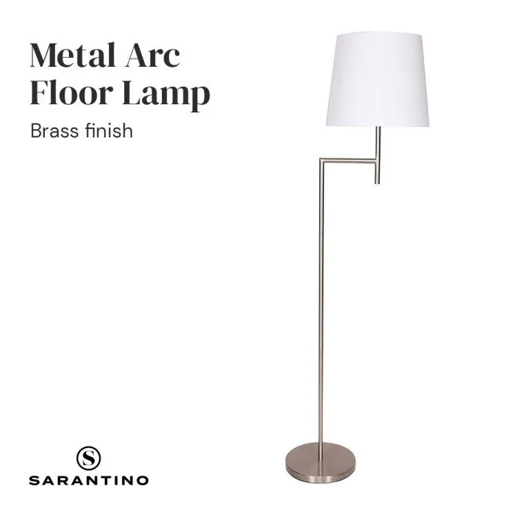 SARANTINO NICKEL METAL ARC FLOOR LAMP