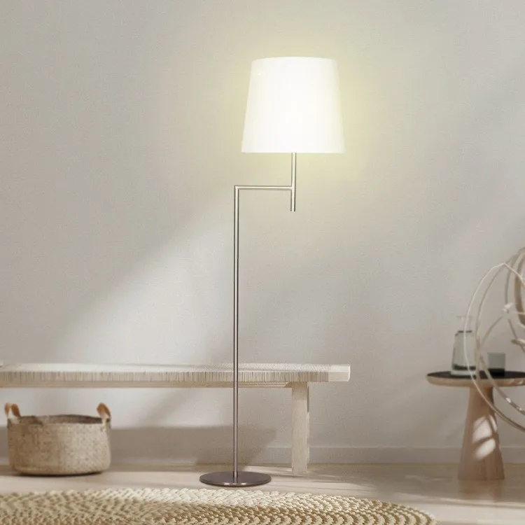 SARANTINO NICKEL METAL ARC FLOOR LAMP