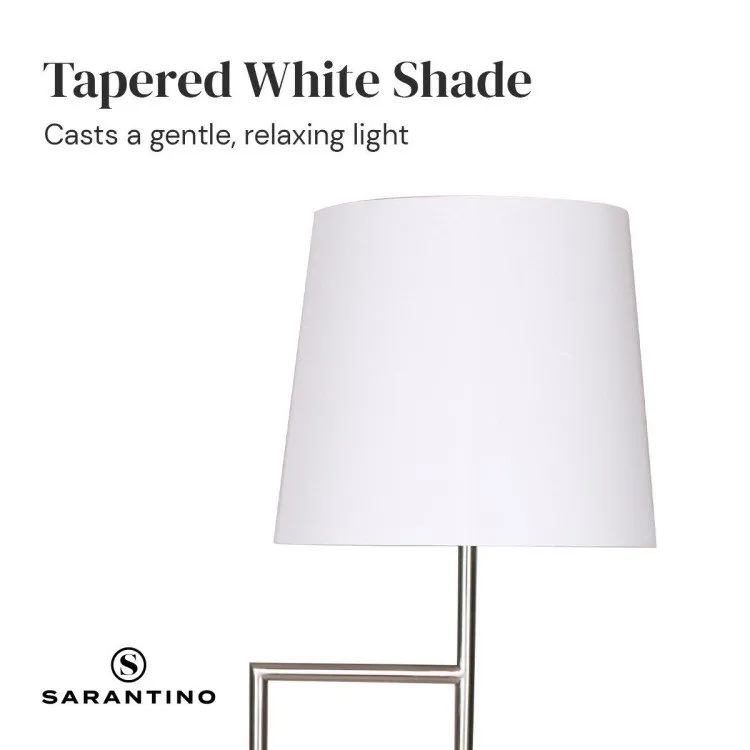 SARANTINO NICKEL METAL ARC FLOOR LAMP