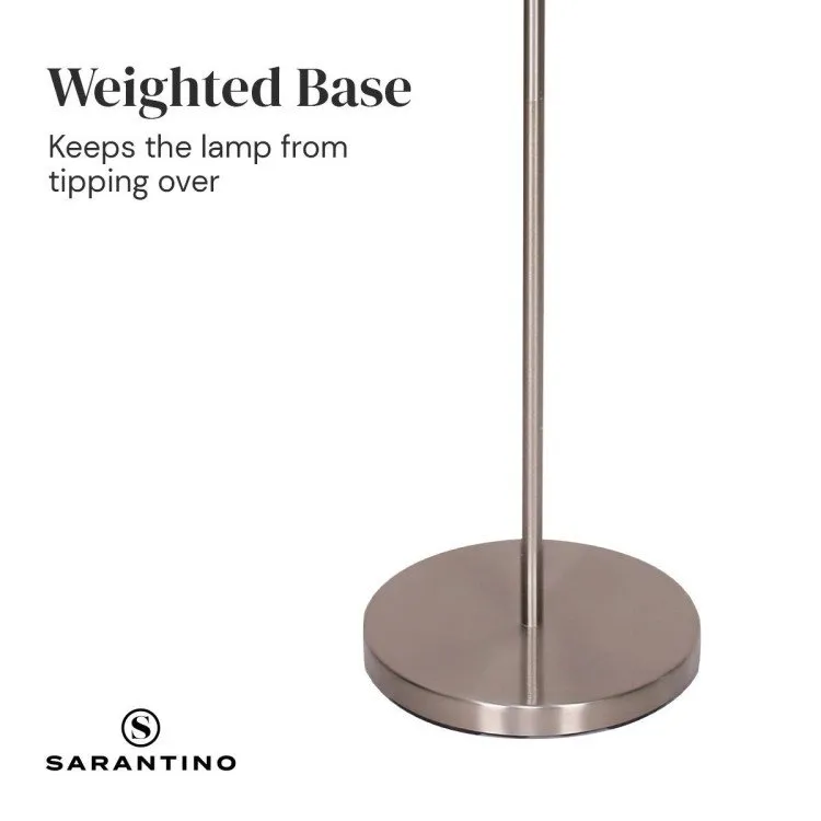 SARANTINO NICKEL METAL ARC FLOOR LAMP