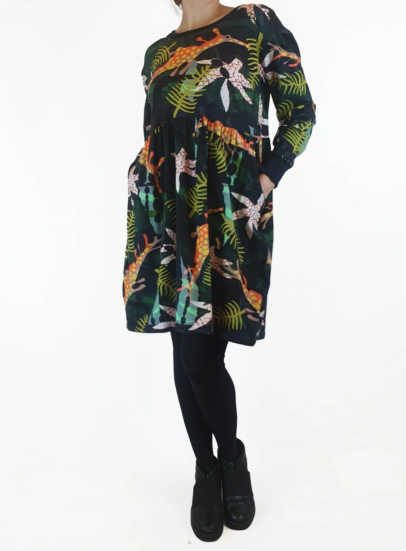 Seagrass Designs colourful long sleeve dress size S