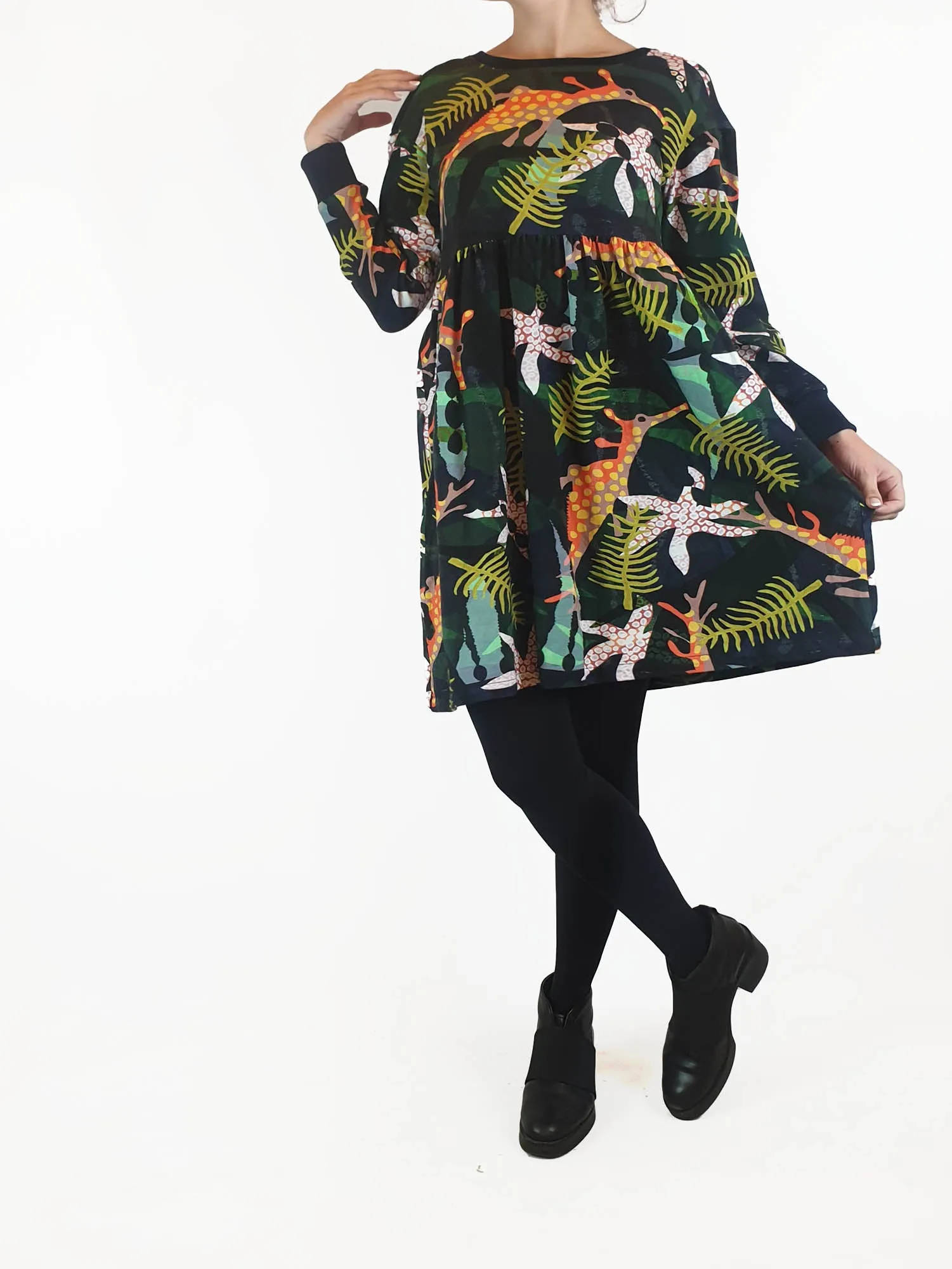 Seagrass Designs colourful long sleeve dress size S