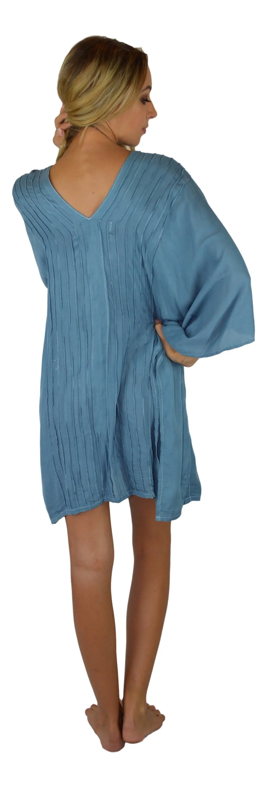 Secret Beach - Poncho w/Pintuck - Solid - Slate