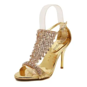Sexy Rhinestone High Heel Sandal Shoes