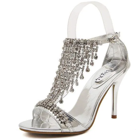 Sexy Rhinestone High Heel Sandal Shoes