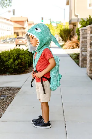 Shark - Kids Backpack with Detachable Hood - Water-repellent