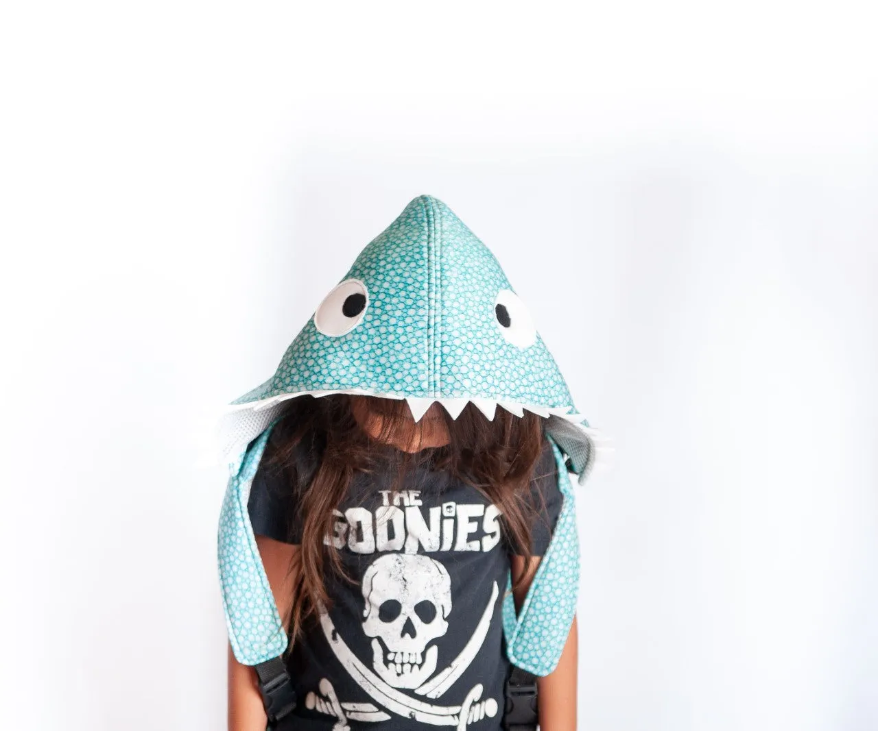 Shark - Kids Backpack with Detachable Hood - Water-repellent