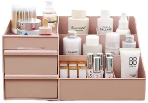 skin care organizer,Makeup Desk Organizer With Drawers,Countertop Organizer for Cosmetics,Vanity brush with Holder for Lipstick, Brushes, Eyeshadow, and Jewelry Desktop Finishing Dresser (White)