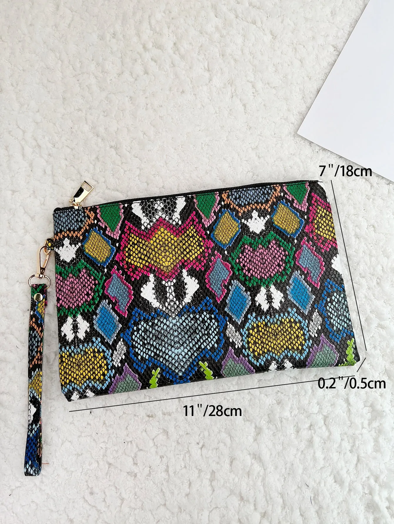 Snake Pattern Wristlet Clutch Bag