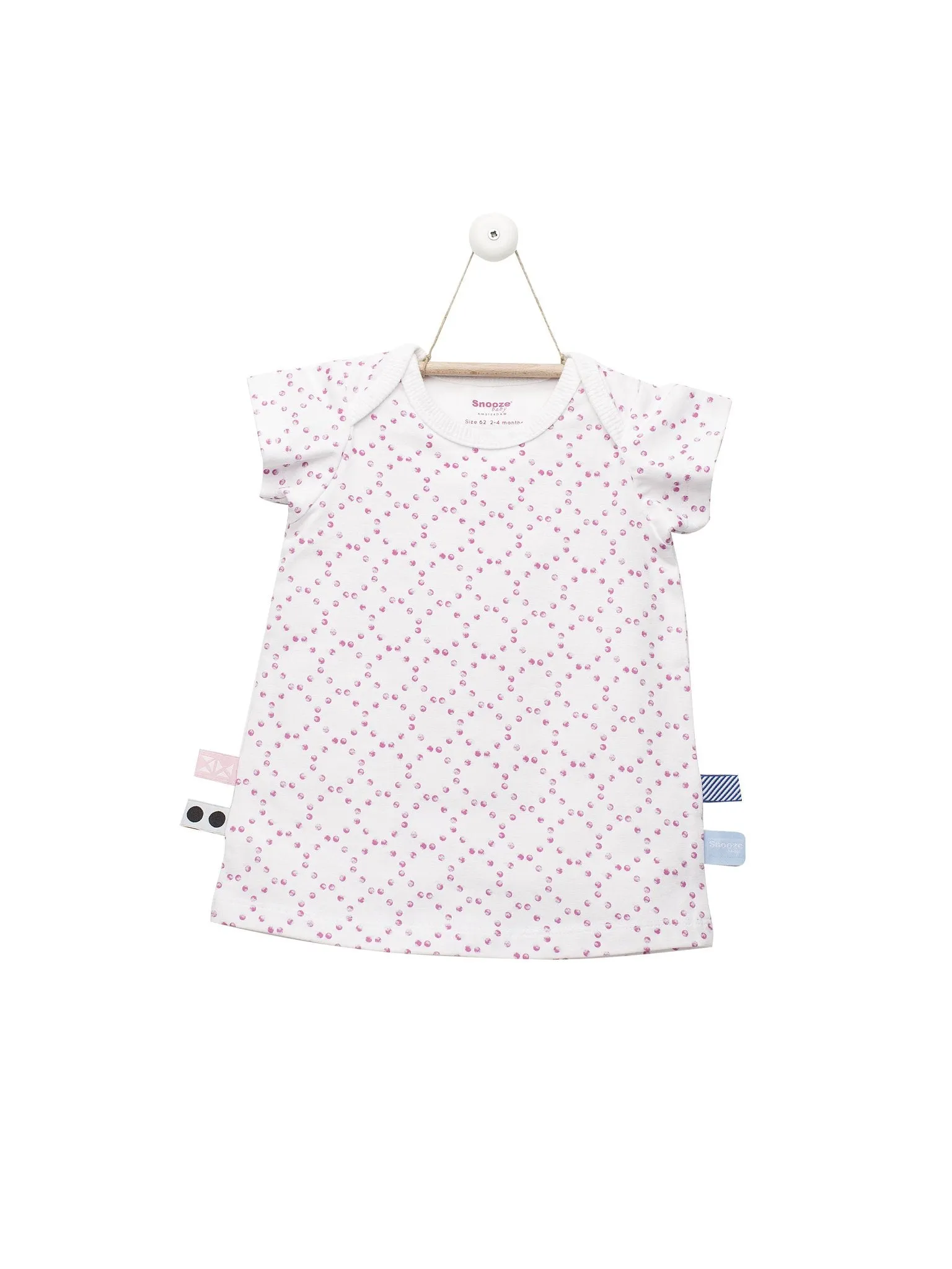 Snoozebaby Dress stamped dot Funky Pink - 4 Sizes