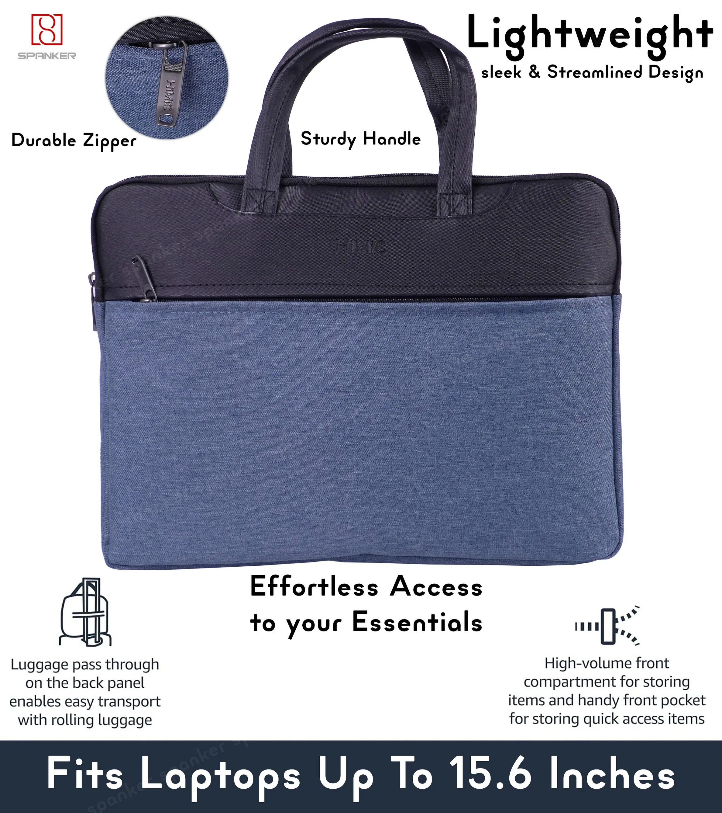 Spanker Laptop Sleeve Water Resistant with 4-Layer Protection 15-15.6 Inch Multipurpose Messenger Bag Laptop Bag Compatible for all type of laptops, Tablets and Notebooks