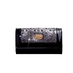 Sparkle of Hearts Envelope Shaped Vegan Tri-Fold Wallet [KQW8078]