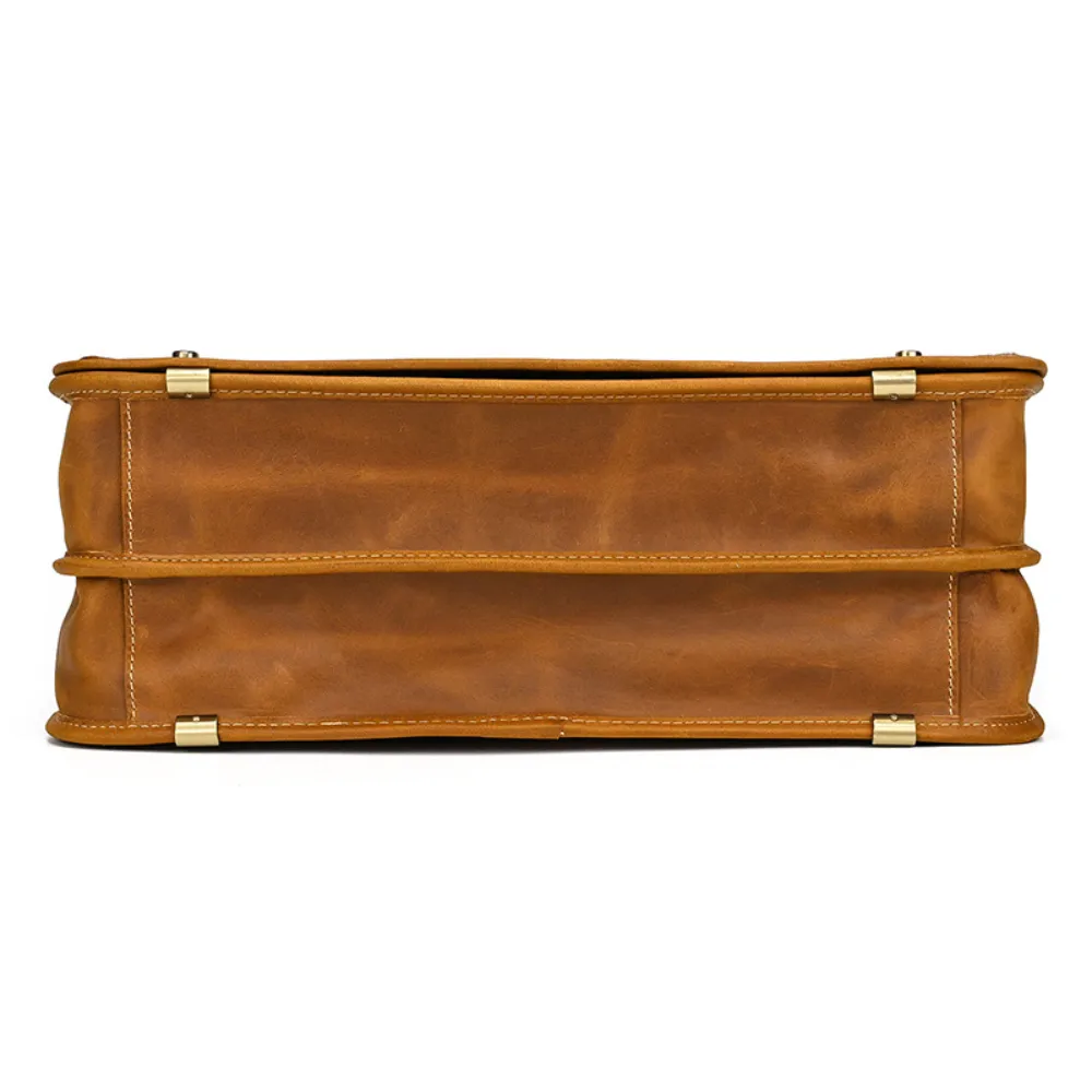 ﻿Tan Classicist Leather Briefcase