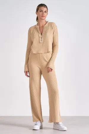 The Jordyn Fitted Waffle Knit Top