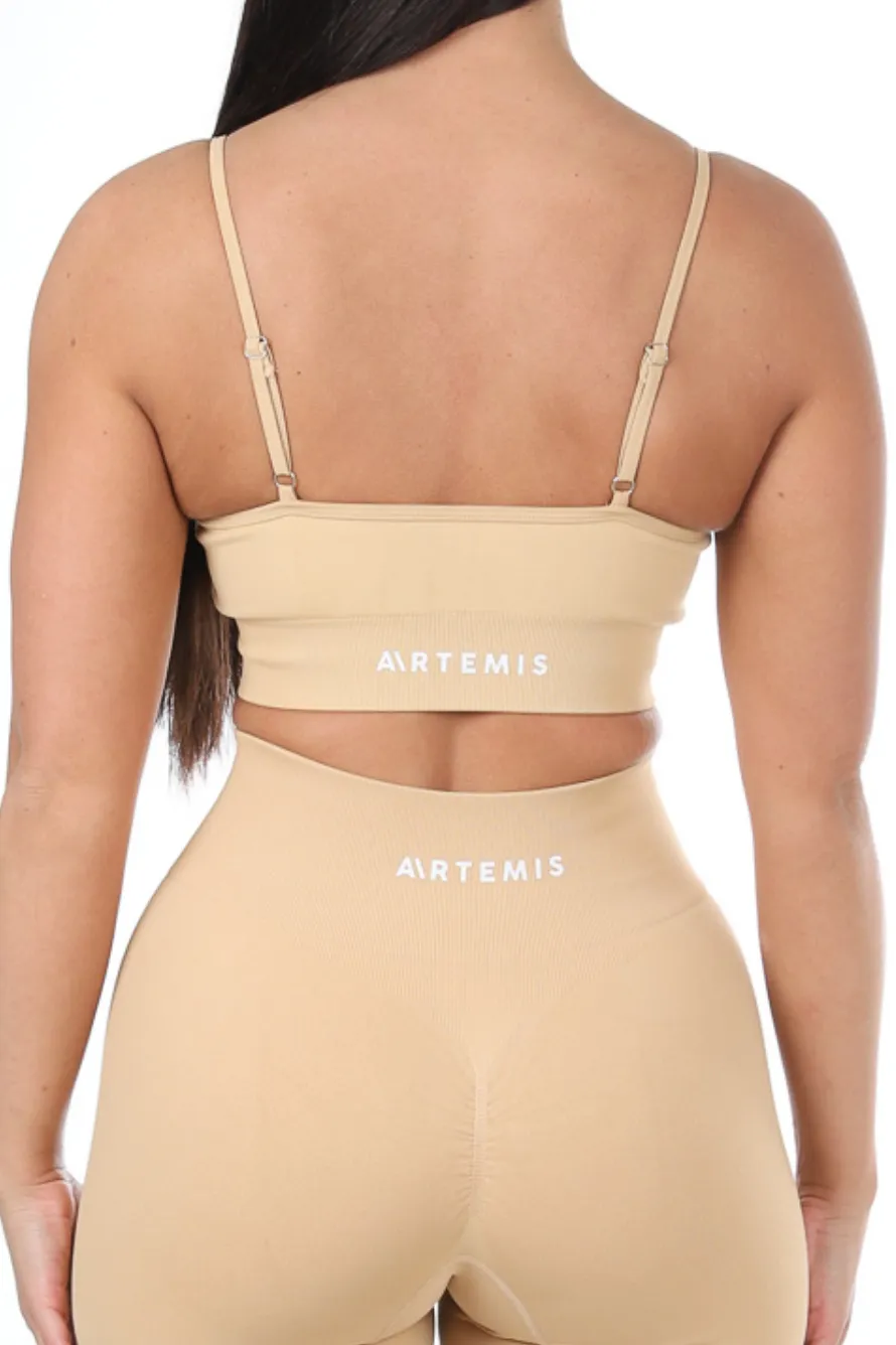 Tia Adjustable Sports Bra Beige