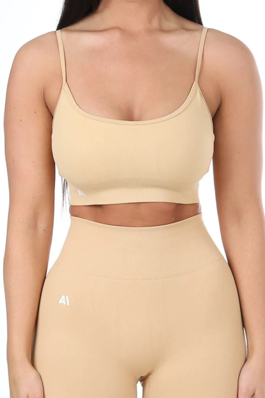 Tia Adjustable Sports Bra Beige
